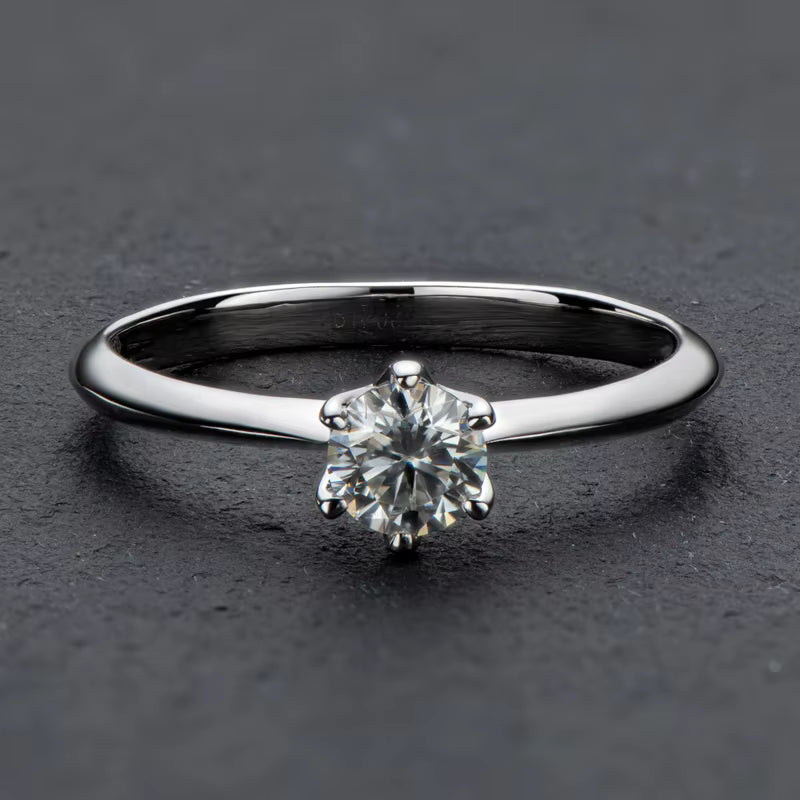 Custom Moissanite Engagement Rings – 0.5CT to 3CT 925 Sterling Silver Gold-Plated Jewelry