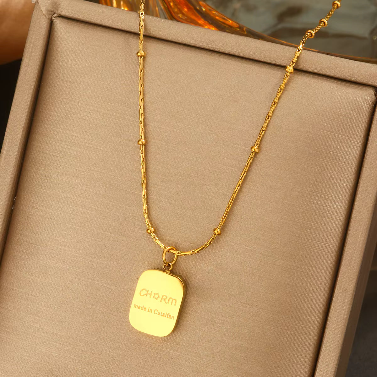 18K Gold Plated Stainless Steel Pendant Necklace – Heart, Clover, Butterfly, Bow & Letter Charms for Women