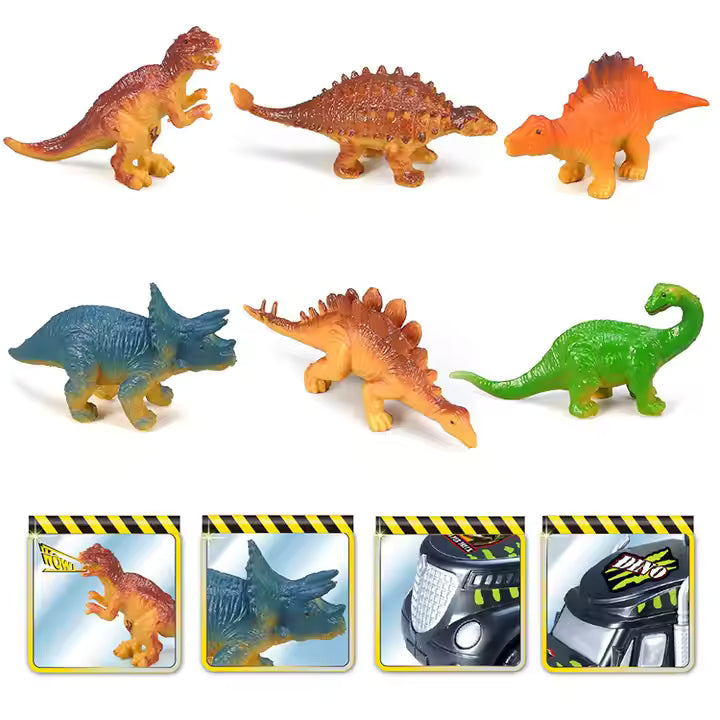 Dinosaur Transport Truck with 6 Realistic Dinosaur Figures