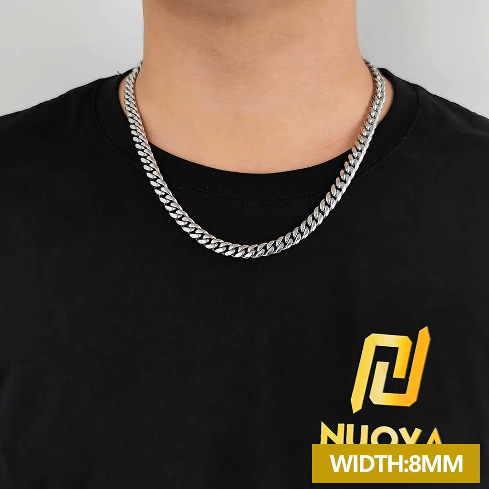 Hip Hop Trendy Cuban Link Chain Necklace for Women – Gold Plated Stainless Steel Choker
