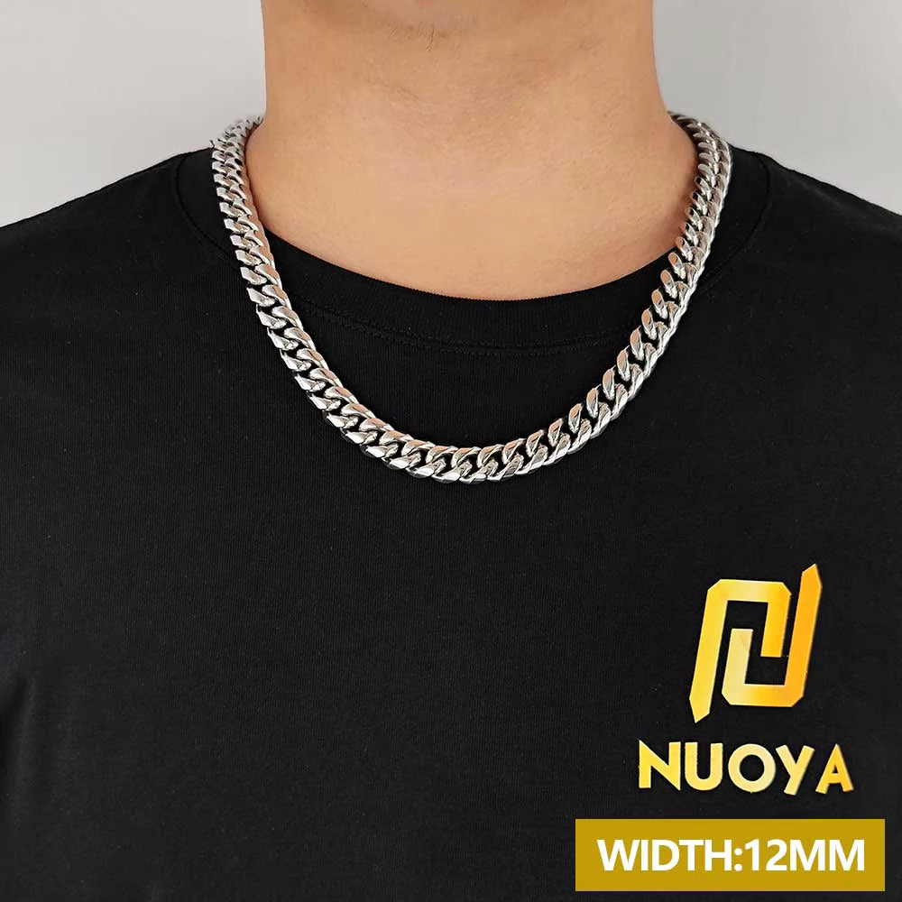 Hip Hop Trendy Cuban Link Chain Necklace for Women – Gold Plated Stainless Steel Choker