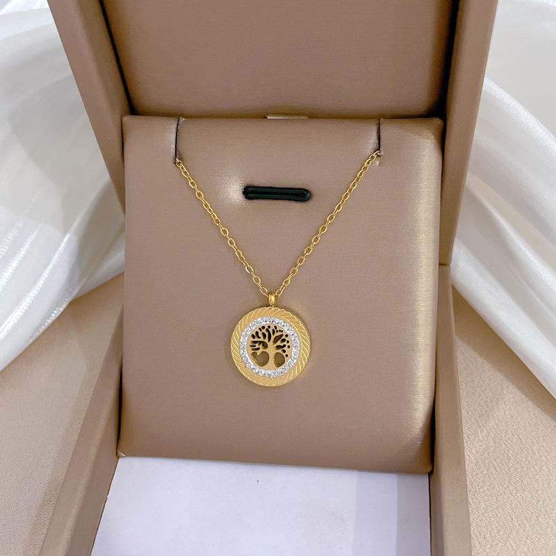 Hot Selling Statement Gold Stainless Steel Heart Butterfly Pendant Necklace