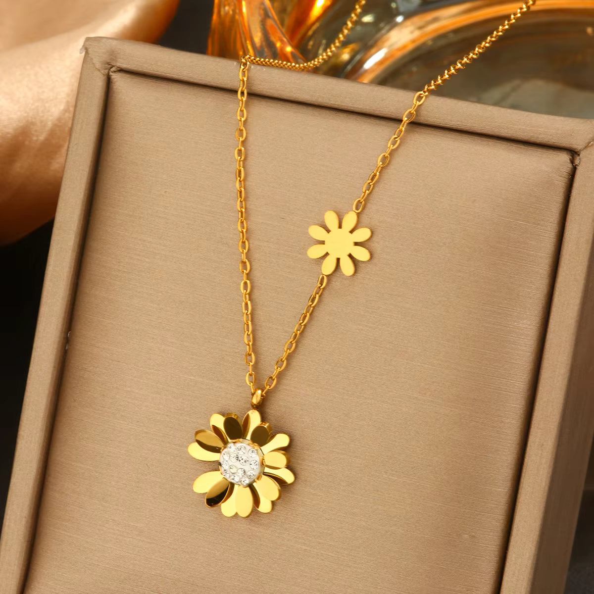 18K Gold Plated Stainless Steel Pendant Necklace – Heart, Clover, Butterfly, Bow & Letter Charms for Women