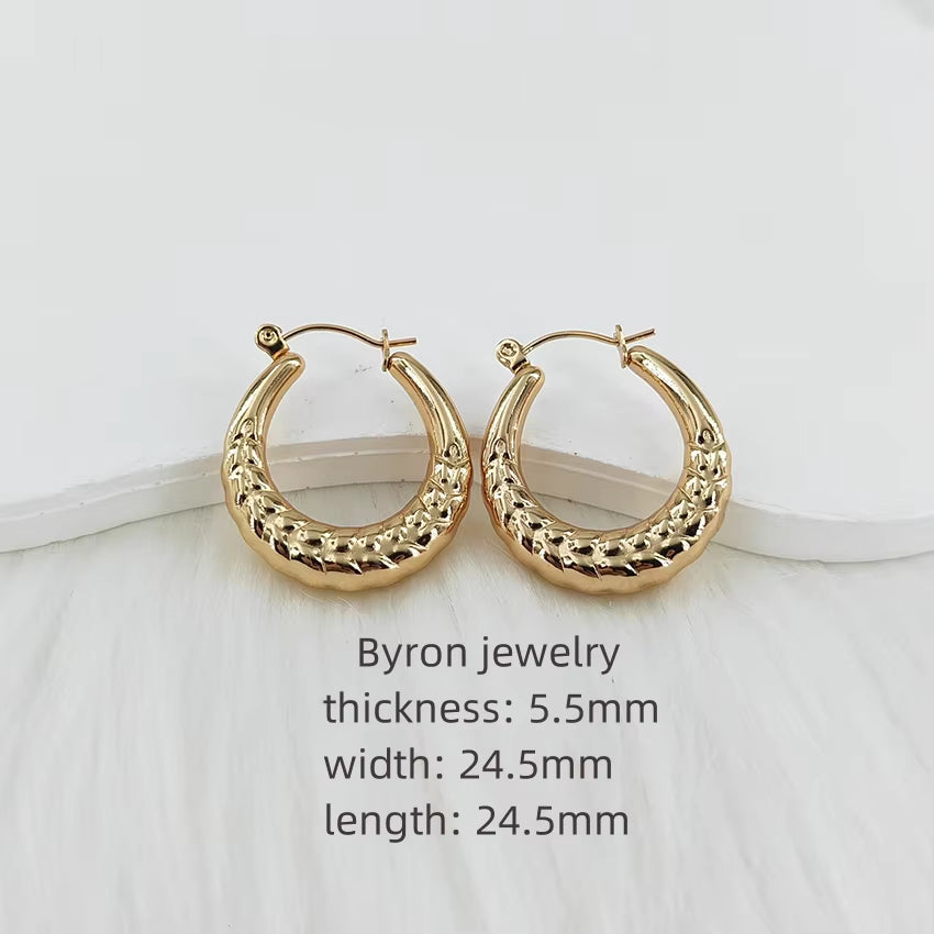 Stainless Steel Fashion Earrings – Big Gold Hoop & Hypoallergenic Studs for Women