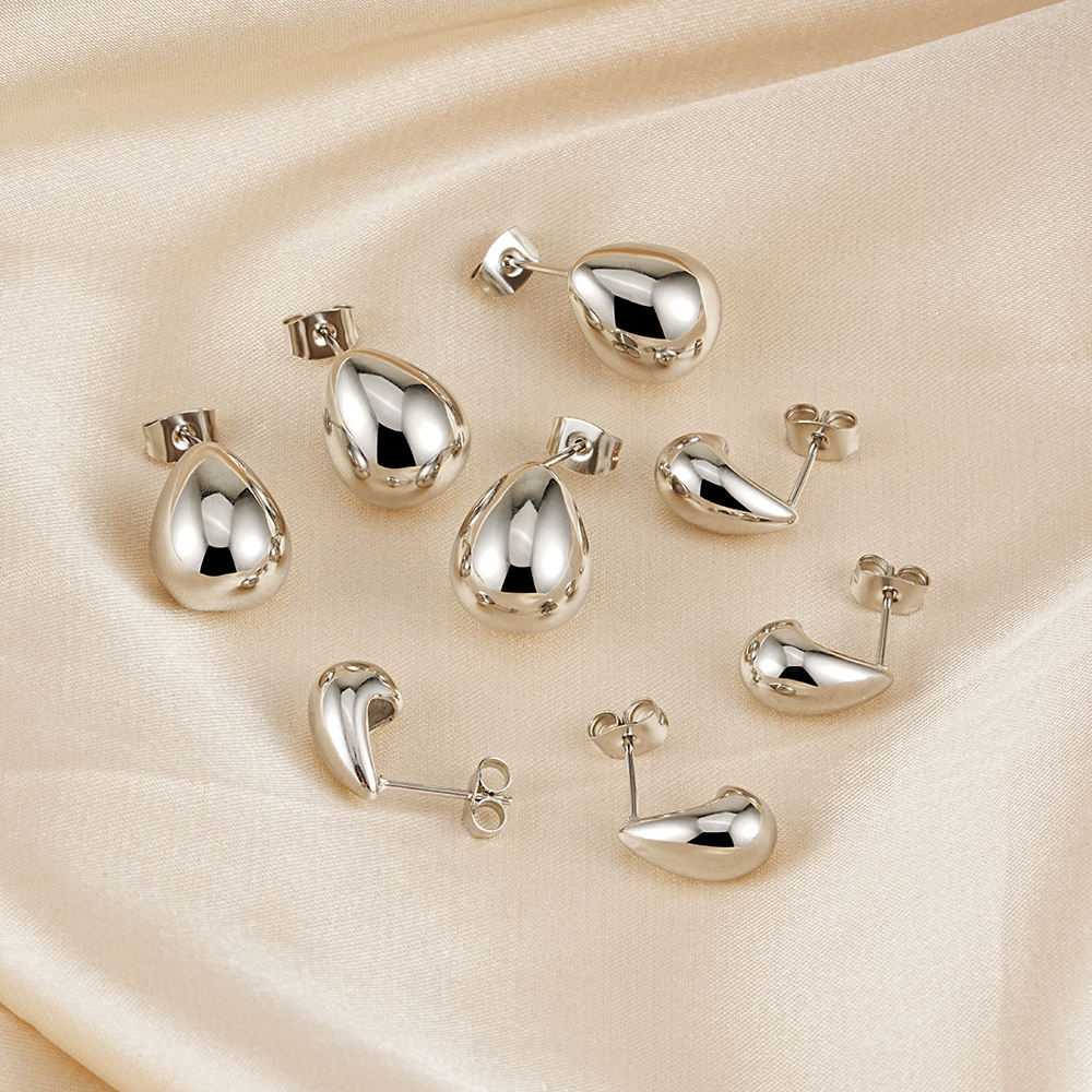 Trendy Gold-Plated Waterdrop Stud Earrings – Tarnish-Free Stainless Steel