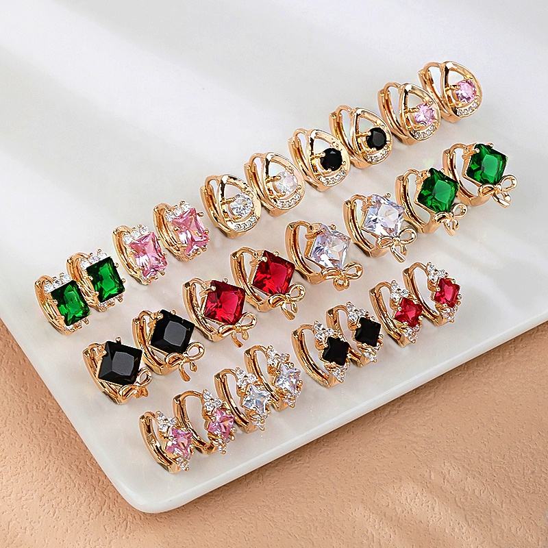 18K Gold Plated Fancy Small Earrings – Elegant Fashion Jewelry for Women and Girls