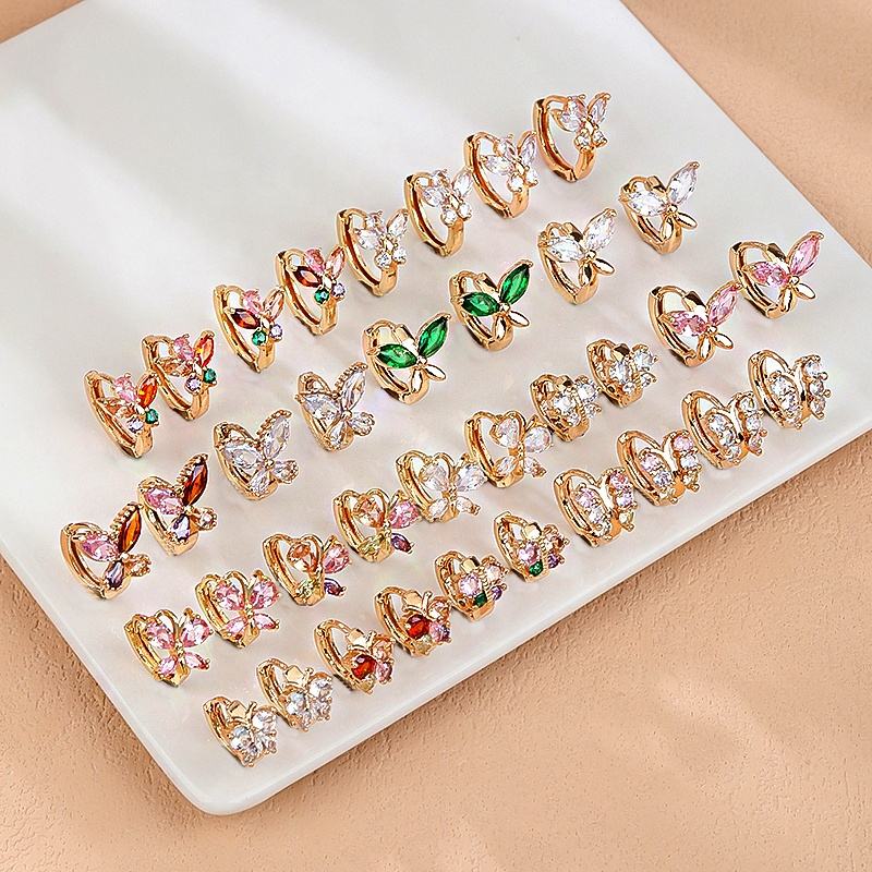 18K Gold Plated Fancy Small Earrings – Elegant Fashion Jewelry for Women and Girls