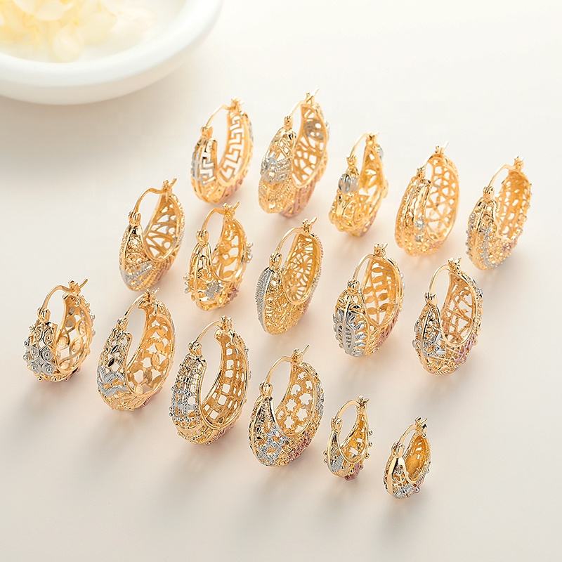 18K Gold Plated Fancy Small Earrings – Elegant Fashion Jewelry for Women and Girls
