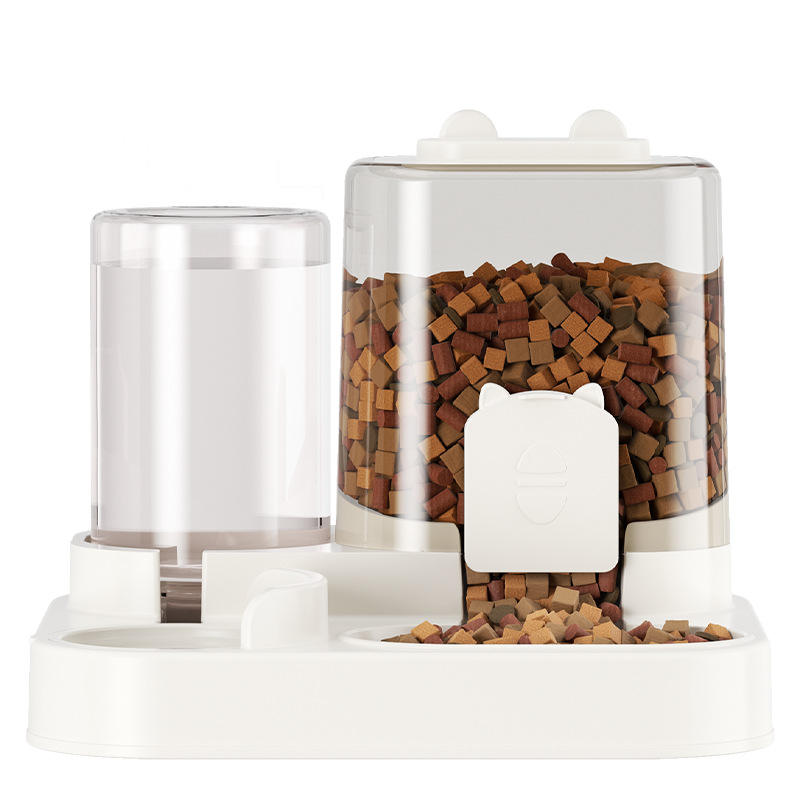 Automatic Cats Feeding Feeder Plastic Big Feeding Feeders 0.8L Water Dispenser 1.8L Food Feeder
