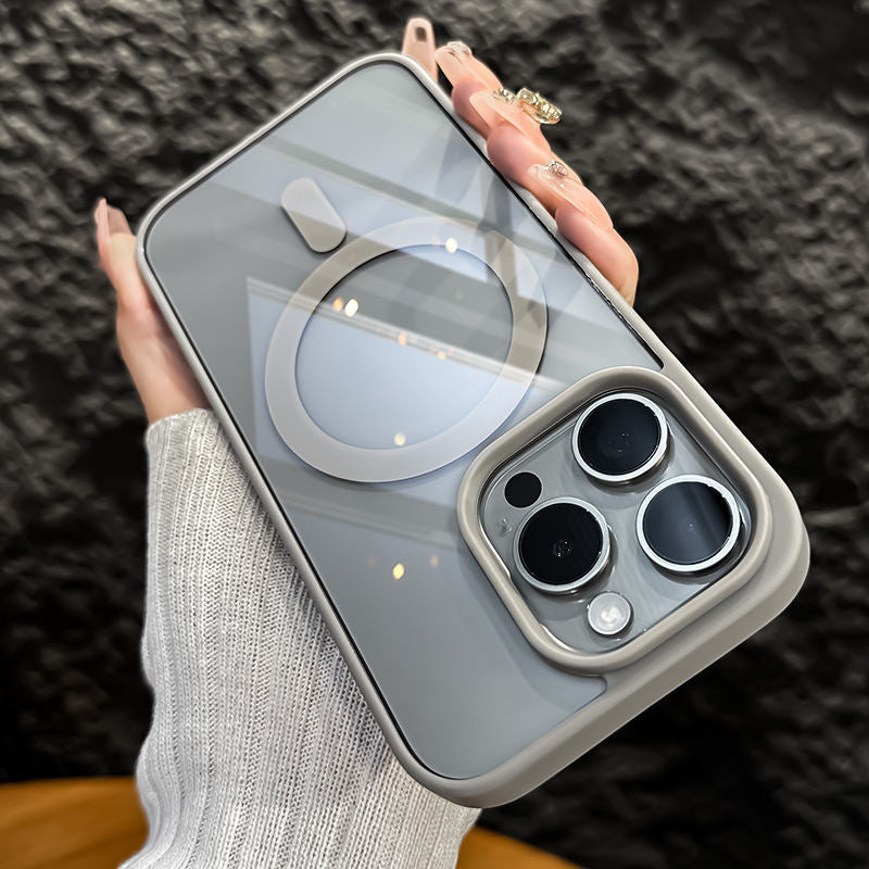 Luxury Shockproof Clear Transparent Phone Case for iPhone 12 13 14 15 16 16e Pro Max Wireless Charging Magnetic Back Cover Funda