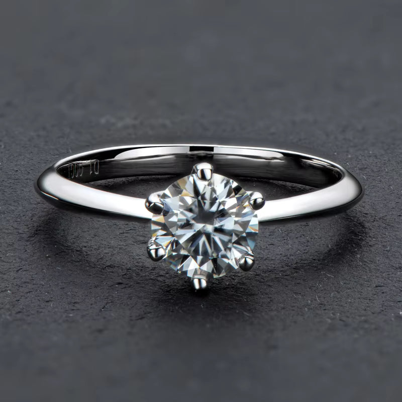 Custom Moissanite Engagement Rings – 0.5CT to 3CT 925 Sterling Silver Gold-Plated Jewelry