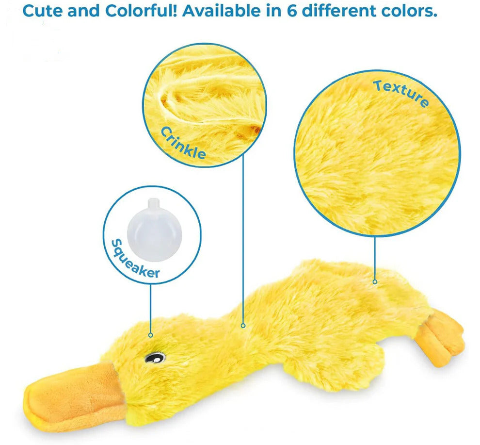 Pet Supplies Crinkle Dog Toy Cute Duck No Stuffing Duck Soft Squeaker Premium Chew Toys for Small Medium Large Dogs