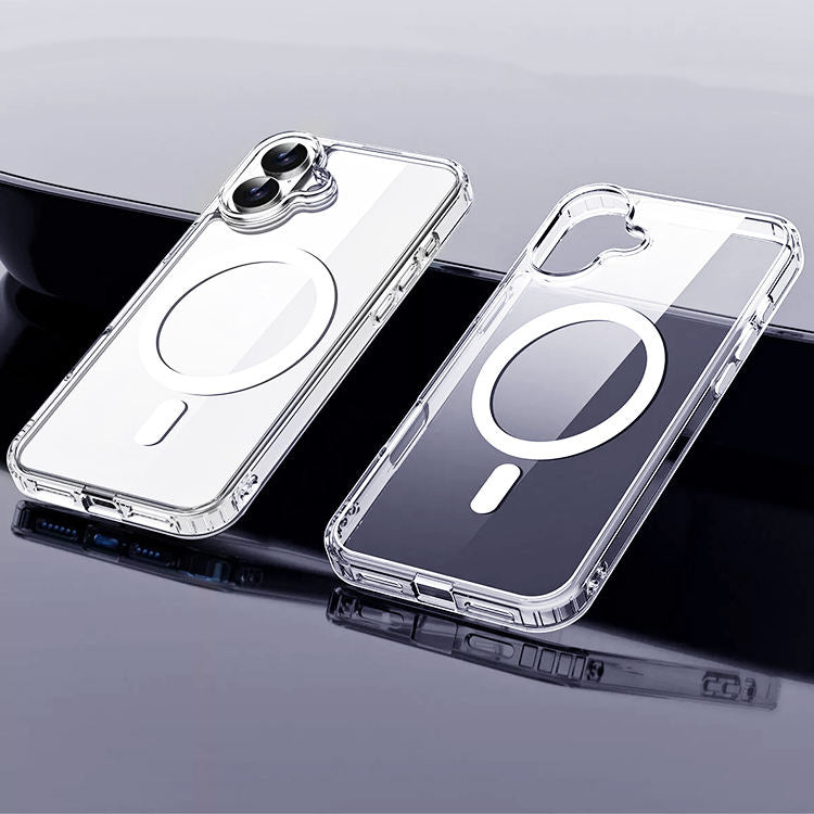 For Iphone 16 Tpu Back Cover Clear Transparent Magnetic Cases Shockproof Iphone 16 Pro Max Phone Case