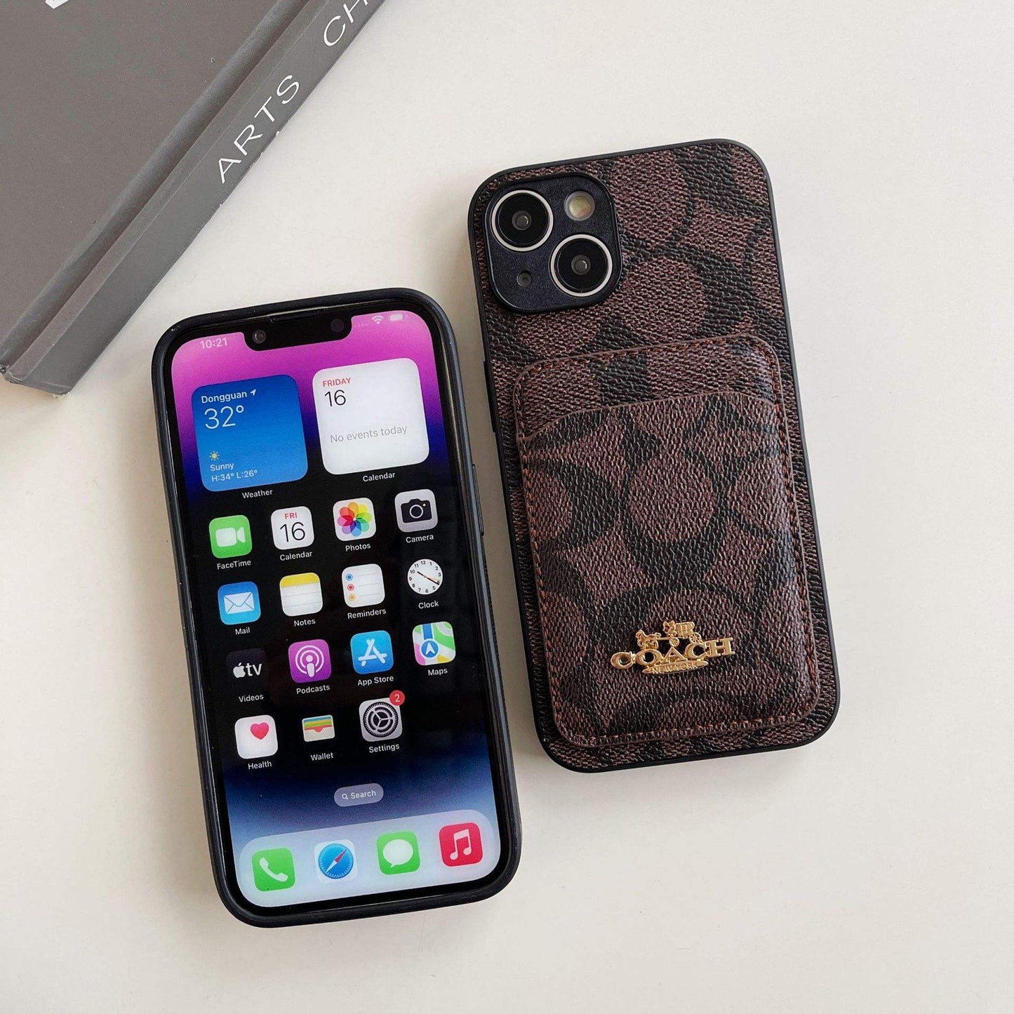 Luxury Leather Card Holder Phone Case – Anti-Drop Back Cover for iPhone 13 to 16 Pro Max