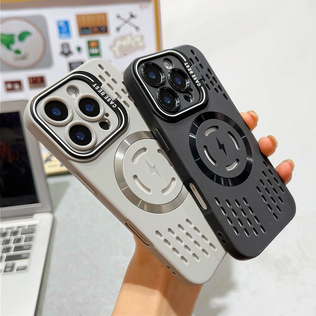 Heat Dissipation Magnetic Phone case with Camera Frame Holder for iPhone 16 case Phone Cover with Kickstand for iPhone 16 Pro