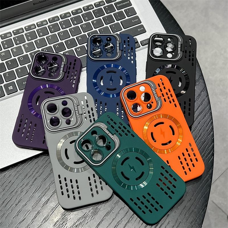 Heat Dissipation Magnetic Phone case with Camera Frame Holder for iPhone 16 case Phone Cover with Kickstand for iPhone 16 Pro