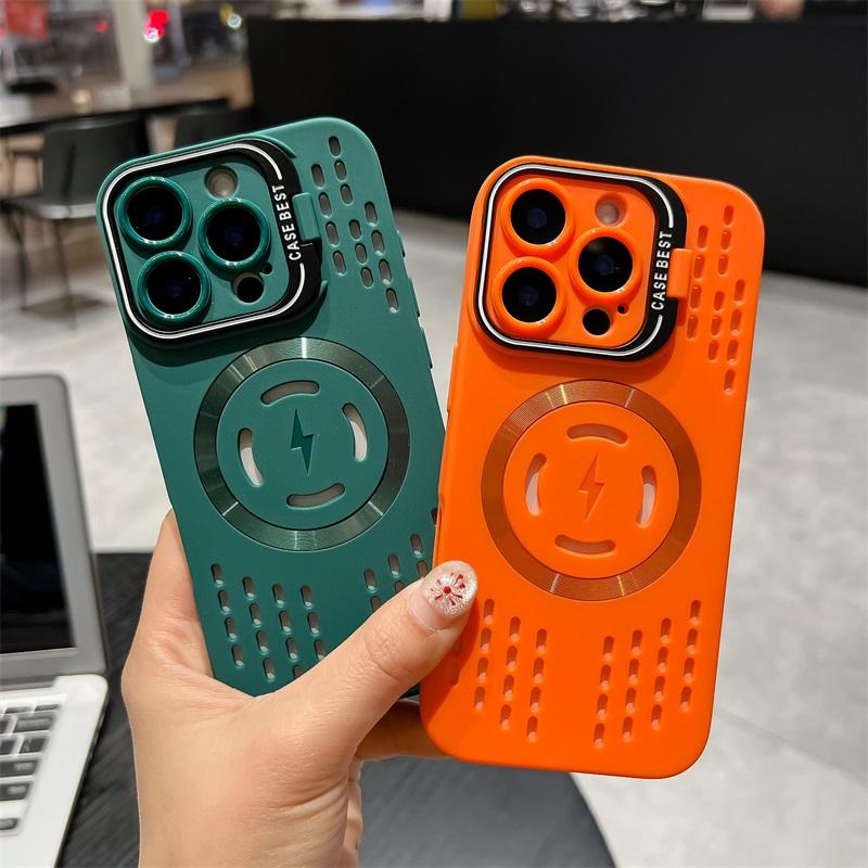 Heat Dissipation Magnetic Phone case with Camera Frame Holder for iPhone 16 case Phone Cover with Kickstand for iPhone 16 Pro