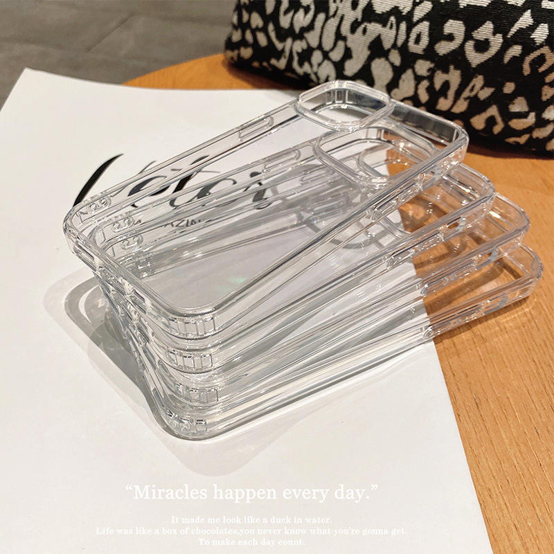 High Anti-Shock Transparent Phone Case – Clear Hard PC + Soft TPU Cover for iPhone 13 to 16 Pro Max