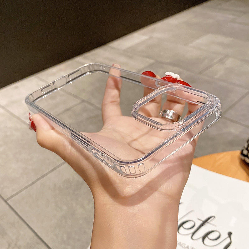 High Anti-Shock Transparent Phone Case – Clear Hard PC + Soft TPU Cover for iPhone 13 to 16 Pro Max