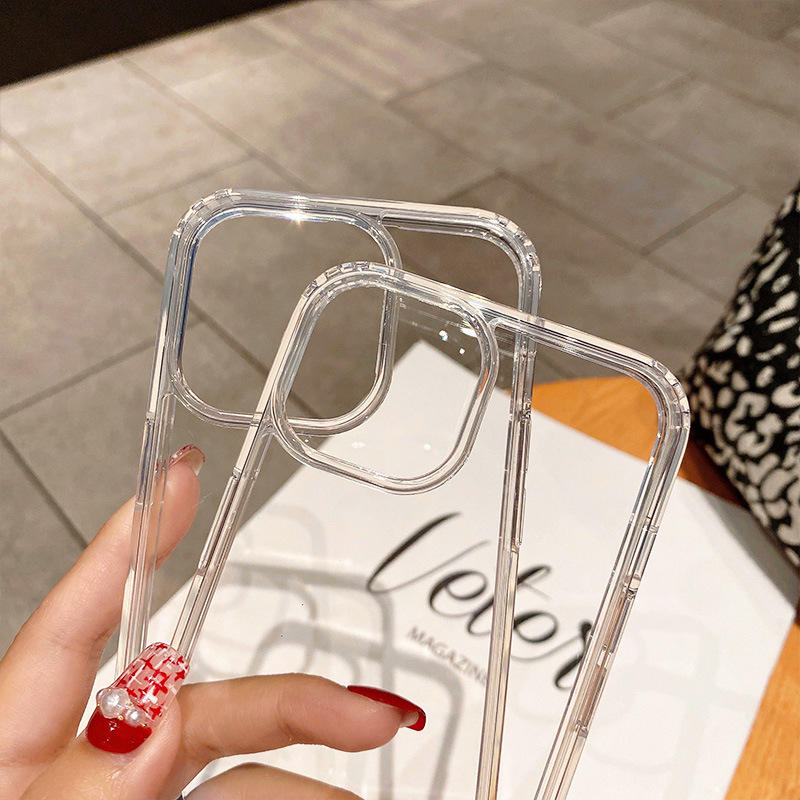 High Anti-Shock Transparent Phone Case – Clear Hard PC + Soft TPU Cover for iPhone 13 to 16 Pro Max