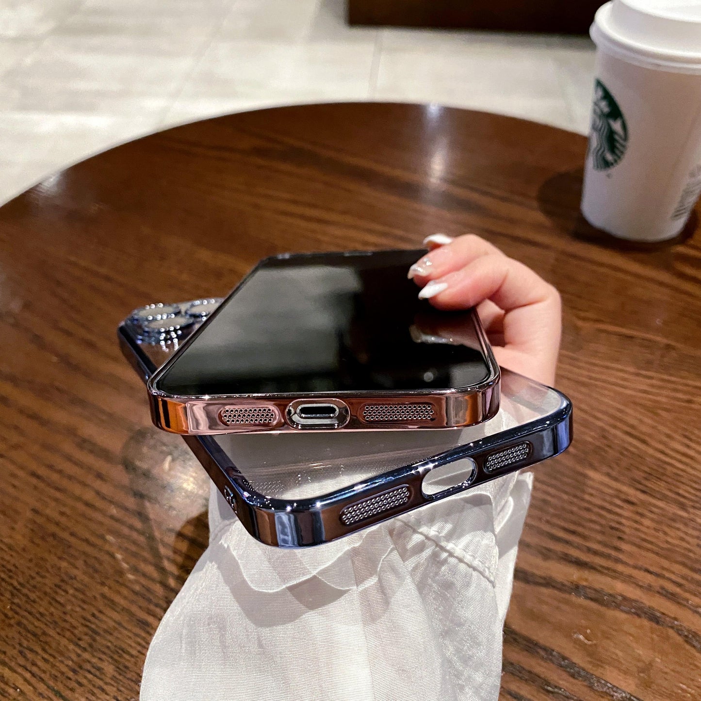 Luxury Electroplated Transparent PC Back Cover Magnetic Cell Phone Case for iPhone 13 14 15 16 Pro Max With Lens Film Protection