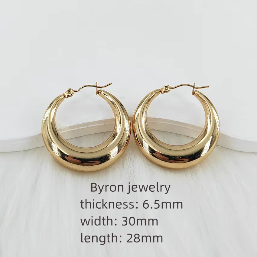 Stainless Steel Fashion Earrings – Big Gold Hoop & Hypoallergenic Studs for Women