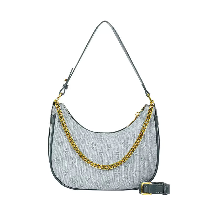 2024 New Fashionable Luxury Design Printed Chain Handbag PU Leather Women's Daily Versatile Shoulder Bag Crossbody Bag