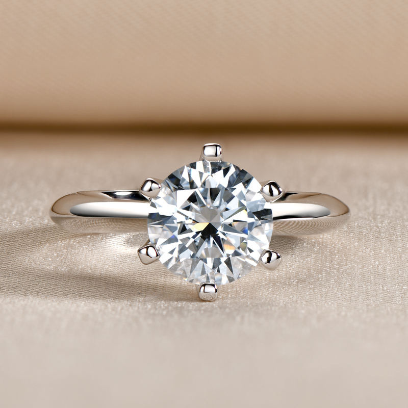 Custom Moissanite Engagement Rings – 0.5CT to 3CT 925 Sterling Silver Gold-Plated Jewelry