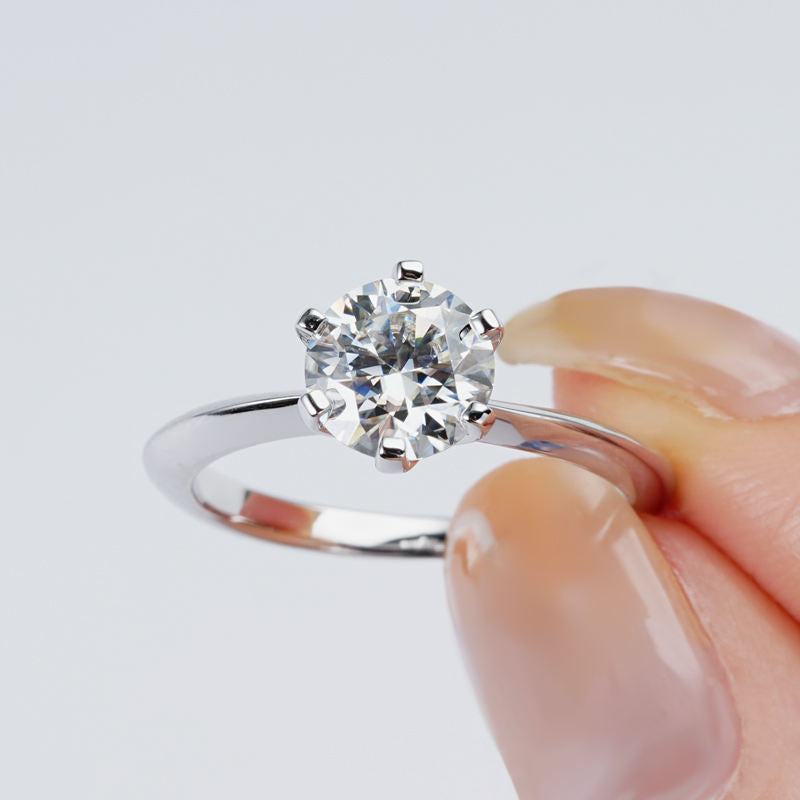 Custom Moissanite Engagement Rings – 0.5CT to 3CT 925 Sterling Silver Gold-Plated Jewelry