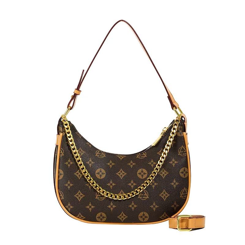 2024 New Fashionable Luxury Design Printed Chain Handbag PU Leather Women's Daily Versatile Shoulder Bag Crossbody Bag