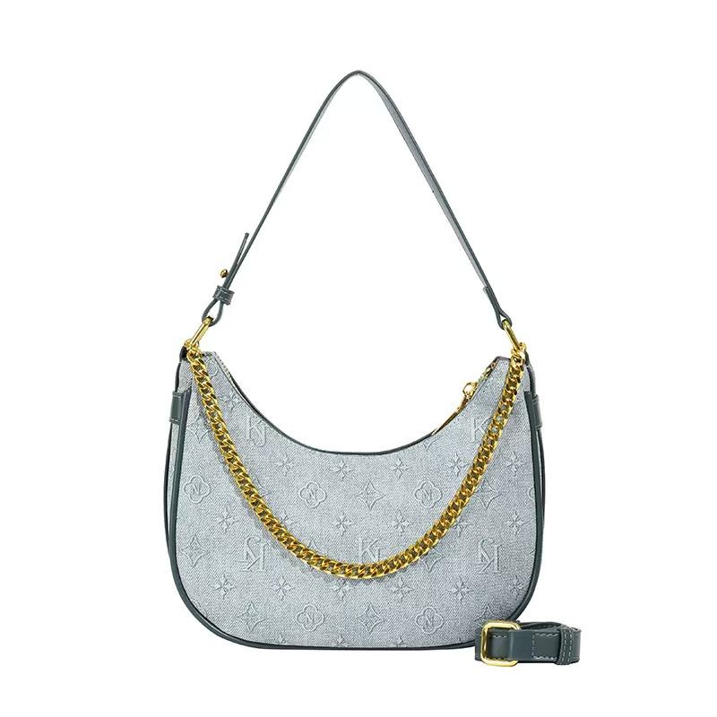 2024 New Fashionable Luxury Design Printed Chain Handbag PU Leather Women's Daily Versatile Shoulder Bag Crossbody Bag