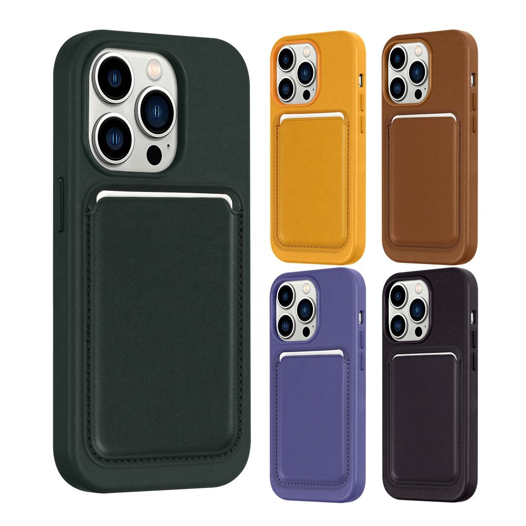 Official Leather Cell Phone Cover for Iphone 15 14 13 Pro Cases With Magnetic Wallet Leather Casing Magnet Phone Case