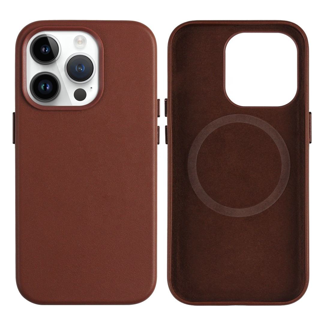 Official Leather Cell Phone Cover for Iphone 15 14 13 Pro Cases With Magnetic Wallet Leather Casing Magnet Phone Case