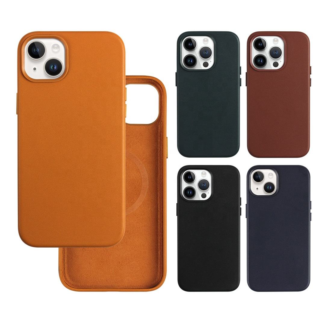 Official Leather Cell Phone Cover for Iphone 15 14 13 Pro Cases With Magnetic Wallet Leather Casing Magnet Phone Case