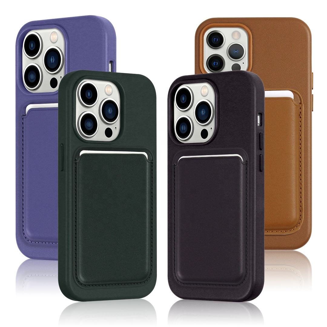 Official Leather Cell Phone Cover for Iphone 15 14 13 Pro Cases With Magnetic Wallet Leather Casing Magnet Phone Case