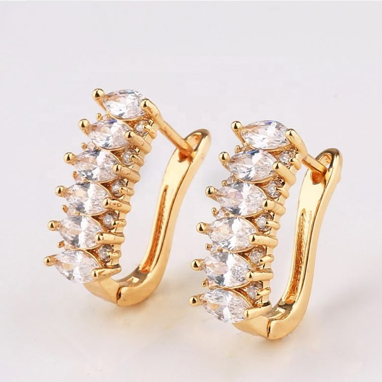 18K Gold Plated Fancy Small Earrings – Elegant Fashion Jewelry for Women and Girls
