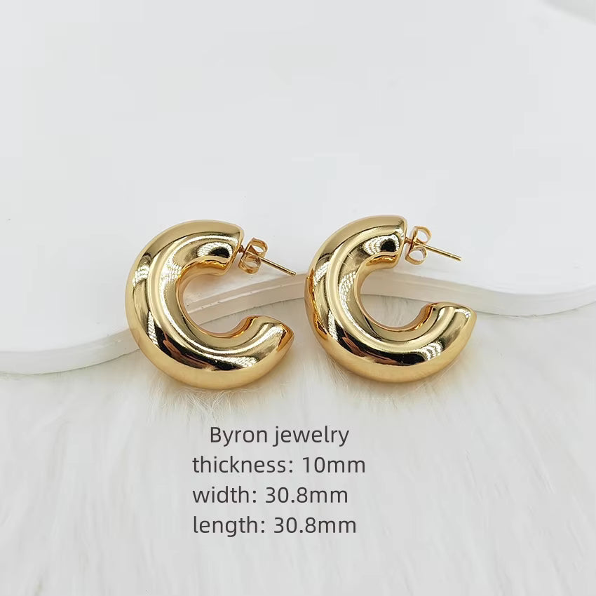 Stainless Steel Fashion Earrings – Big Gold Hoop & Hypoallergenic Studs for Women