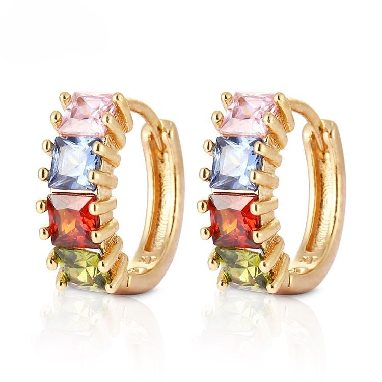 18K Gold Plated Fancy Small Earrings – Elegant Fashion Jewelry for Women and Girls
