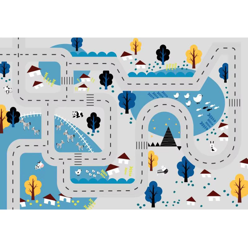 City Life Great for Playing with Cars and Toys Floor Mats Flannel Baby Play Mat Kids Carpet Playmat Rug
