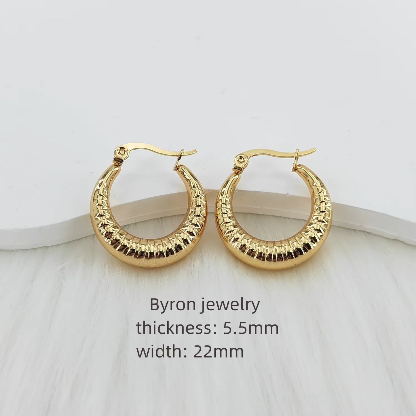 Stainless Steel Fashion Earrings – Big Gold Hoop & Hypoallergenic Studs for Women