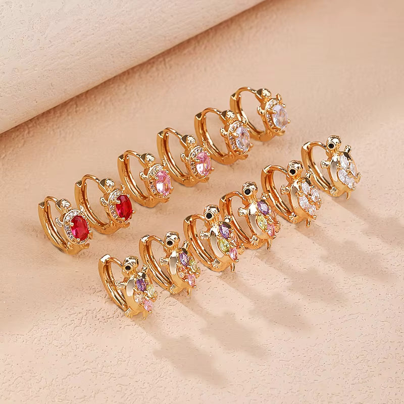 18K Gold Plated Fancy Small Earrings – Elegant Fashion Jewelry for Women and Girls