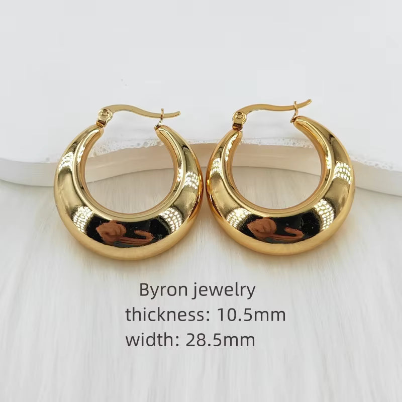Stainless Steel Fashion Earrings – Big Gold Hoop & Hypoallergenic Studs for Women