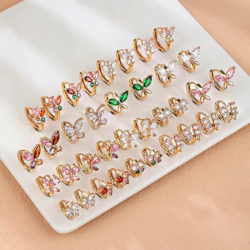 18K Gold Plated Fancy Small Earrings – Elegant Fashion Jewelry for Women and Girls