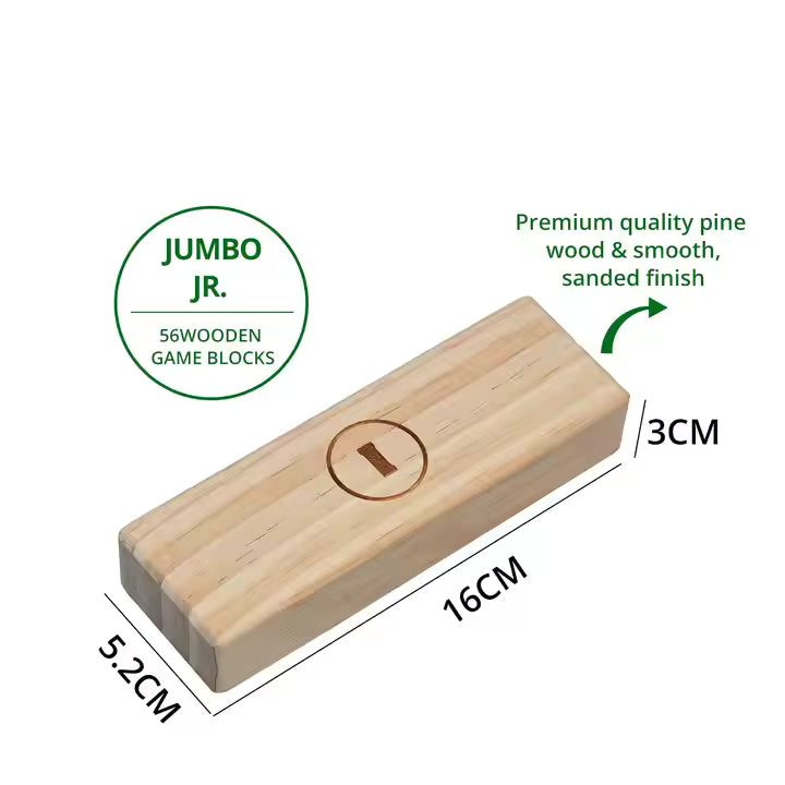 58 Piece Wooden Educational Block Game Indoor Outdoor Game Big Game Hunters Giant Tumble Towers Toys for Kids Adults