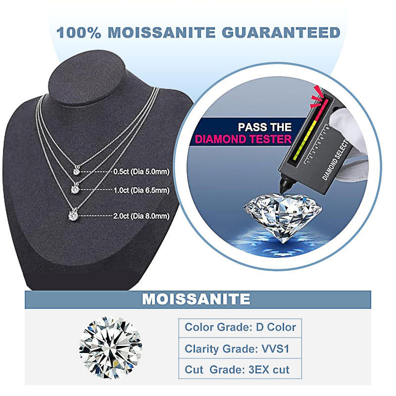 Stella — VVS Moissanite Solitaire Pendant Necklace