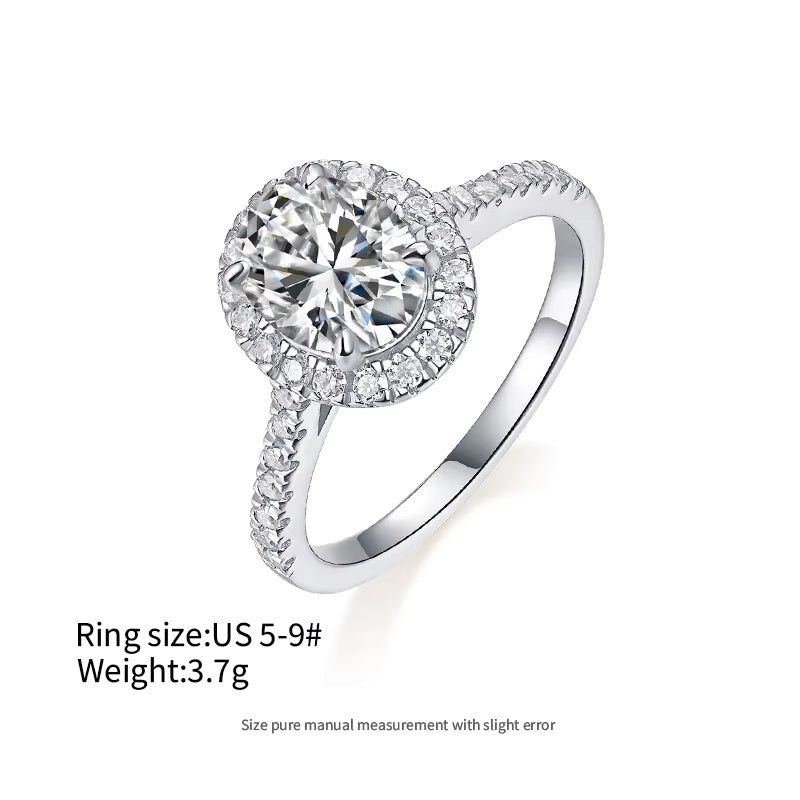1ct–5ct Moissanite Engagement Ring in S925 Sterling Silver – Heart & Star Designs