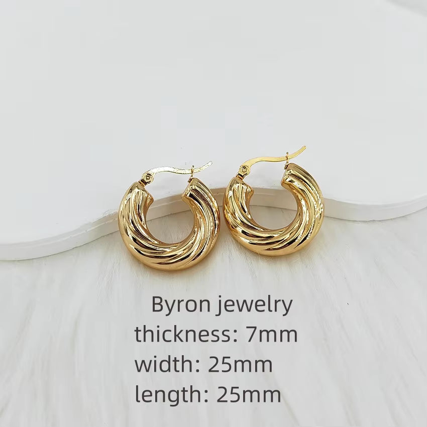Stainless Steel Fashion Earrings – Big Gold Hoop & Hypoallergenic Studs for Women