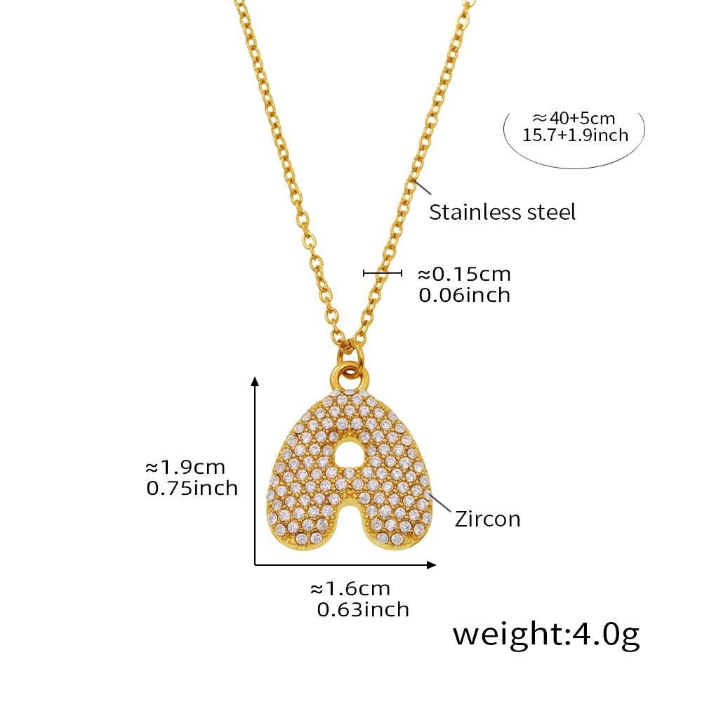 18K Gold Plated Mini Zircon Alphabet Pendant Necklace – A–Z Initial Necklace for Women
