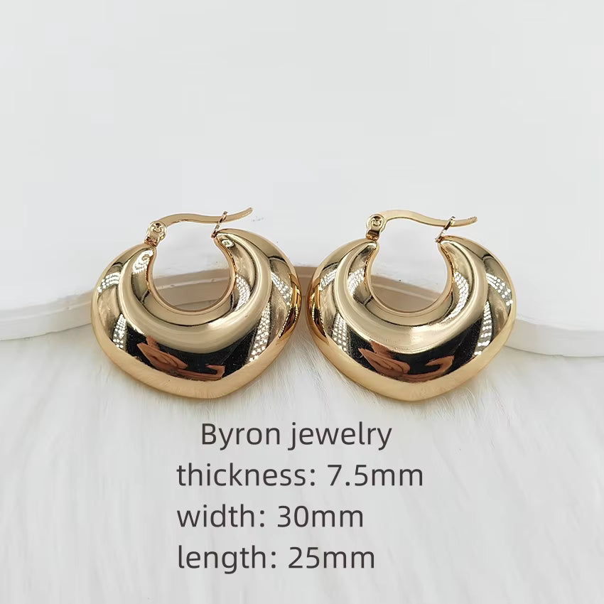 Stainless Steel Fashion Earrings – Big Gold Hoop & Hypoallergenic Studs for Women