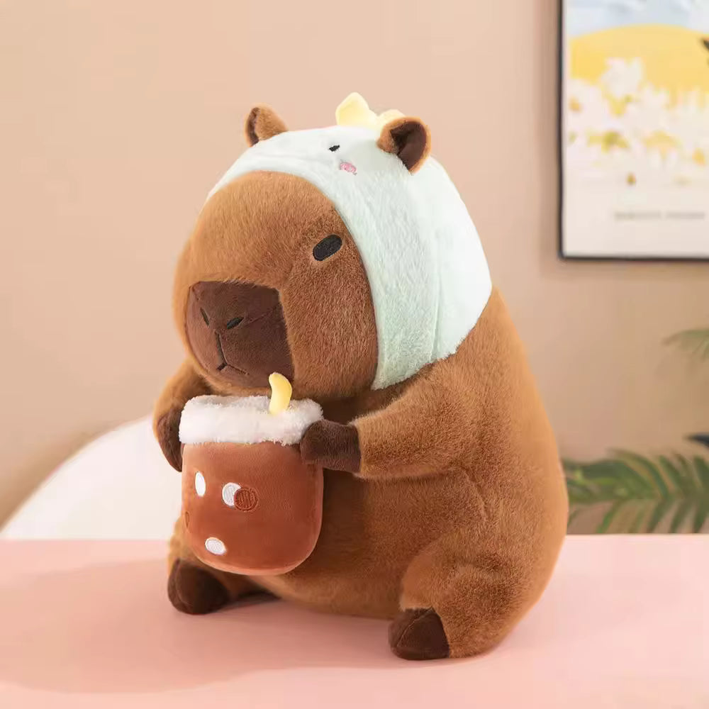 Boba Milk Tea Capybara Plush Doll – Soft Stuffed Animal Toy for Kids